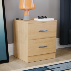 Vida Designs Riano 2 Drawer Bedside Cabinet Chest of Drawers Bedroom Furniture