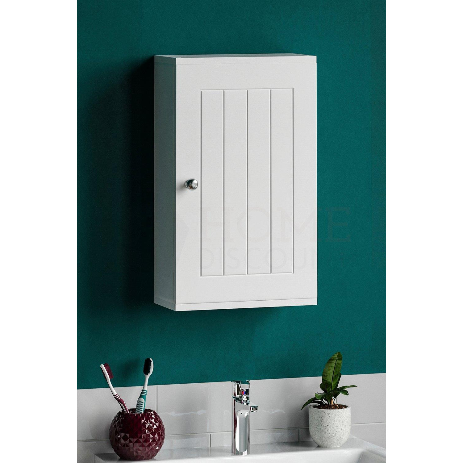 Bath Vida Priano 1 Door Wall Cabinet With Shelves Bathroom Storage 500 x 300 x 140 mm - image 1