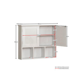 Bath Vida Priano 2 Door Mirrored Wall Cabinet With 3 Compartments Storage 500 x 600 x 140 mm - thumbnail 2