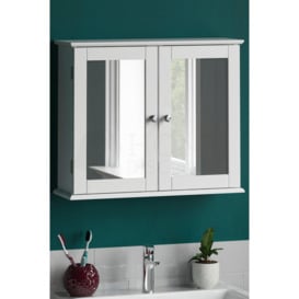 Bath Vida Priano 2 Door Mirrored Wall Mounted Cabinet With Shelves Bathroom Storage 470 x 570 x 180 mm