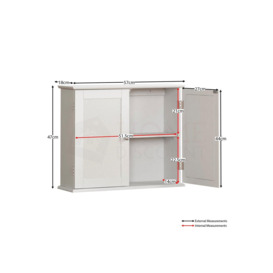 Bath Vida Priano 2 Door Mirrored Wall Mounted Cabinet With Shelves Bathroom Storage 470 x 570 x 180 mm - thumbnail 2