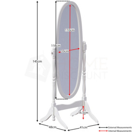 Vida Designs Nishano Oval Cheval Mirror Free Standing Full Length Rotating Frame - thumbnail 3
