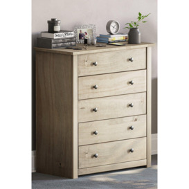 Vida Designs Panama 5 Drawer Chest Storage Bedroom Furniture