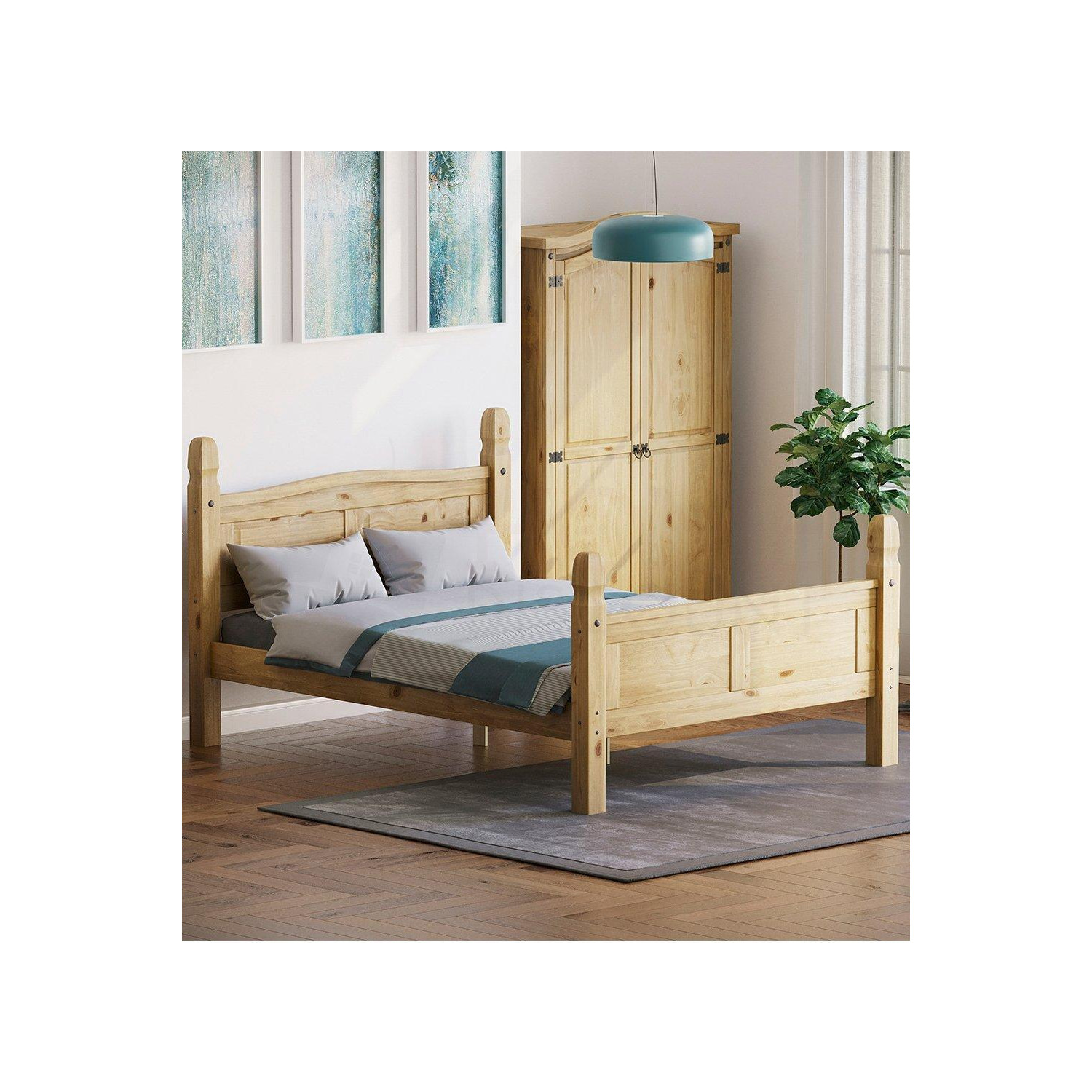 Vida Designs Corona Double Bed High Foot End Bedroom Furniture - image 1