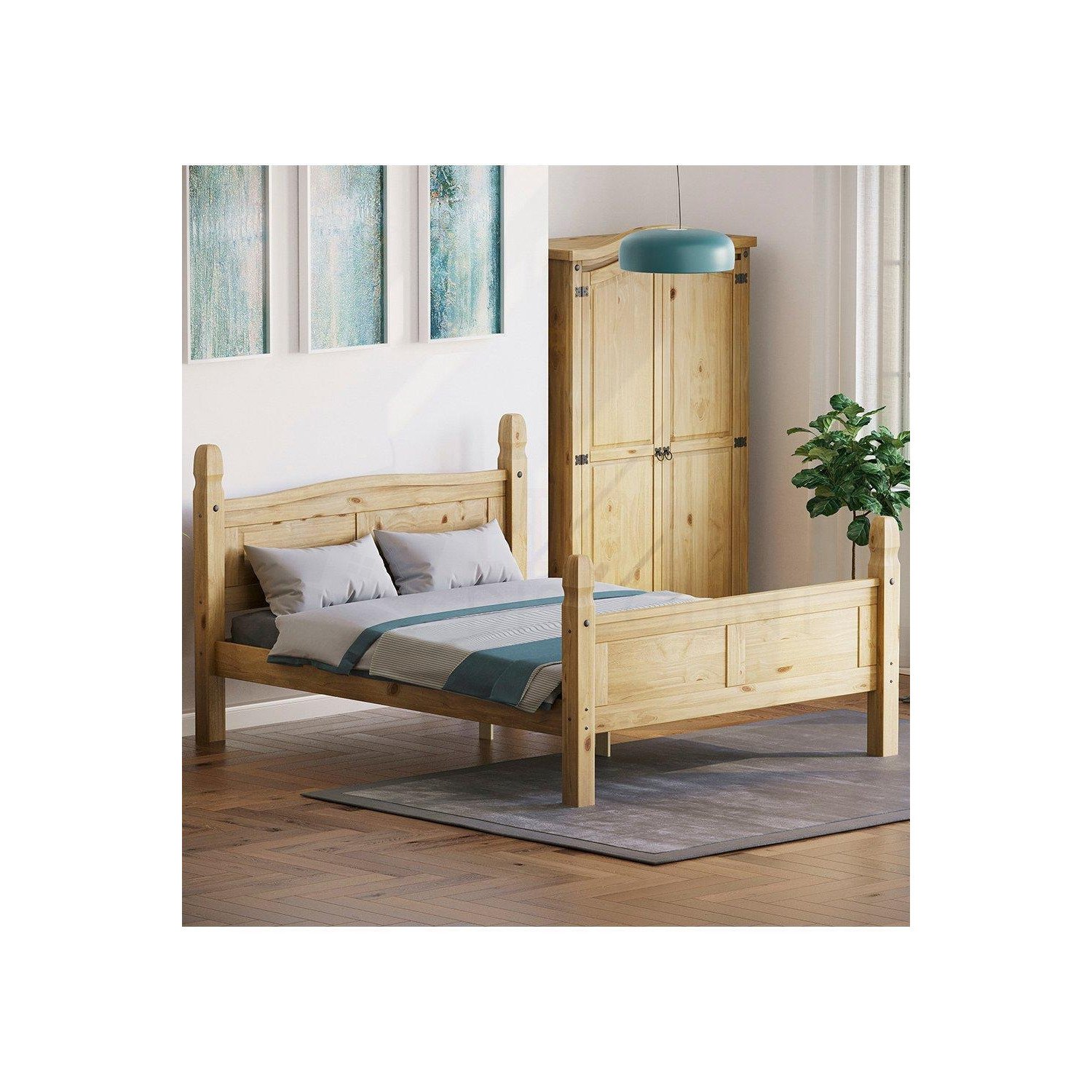 Vida Designs Corona King Size Bed High Foot End Bedroom Furniture - image 1