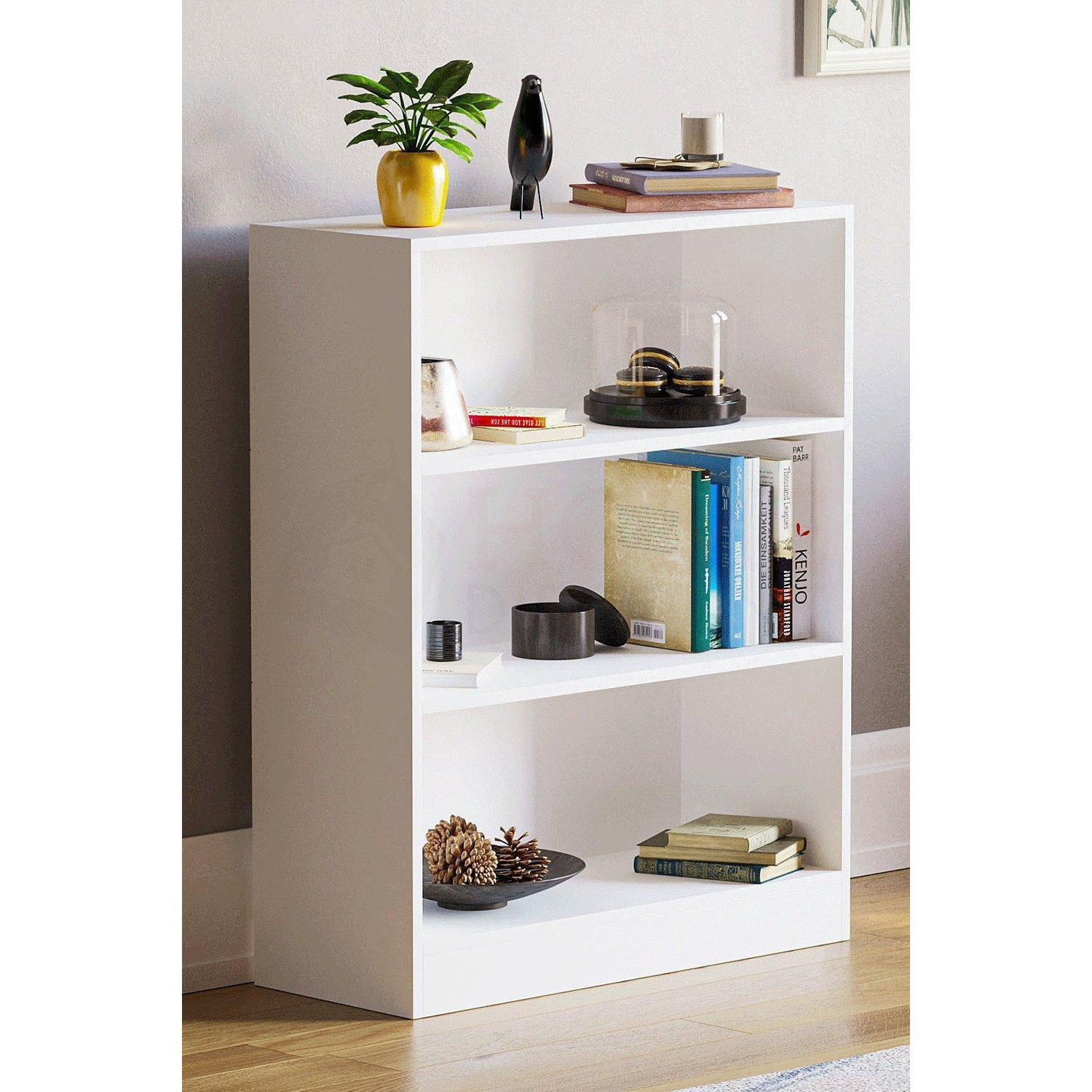 Vida Designs Cambridge 3 Tier Low Bookcase Storage Unit 750 x 600 x 240 mm - image 1
