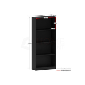 Vida Designs Cambridge 4 Tier Large Bookcase Storage Unit 1400 x 600 x 240 mm - thumbnail 2