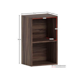 Vida Designs Oxford 2 Tier Cube Bookcase Storage 540 x 320 x 240 mm - thumbnail 2