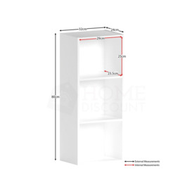 Vida Designs Oxford 3 Tier Cube Bookcase Storage 800 x 320 x 240 mm - thumbnail 2