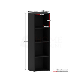 Vida Designs Oxford 4 Tier Cube Bookcase Storage 1060 x 320 x 240 mm - thumbnail 2