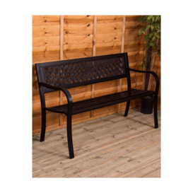 Garden Vida Steel Garden Bench Lattice 3 Seater Outdoor Furniture