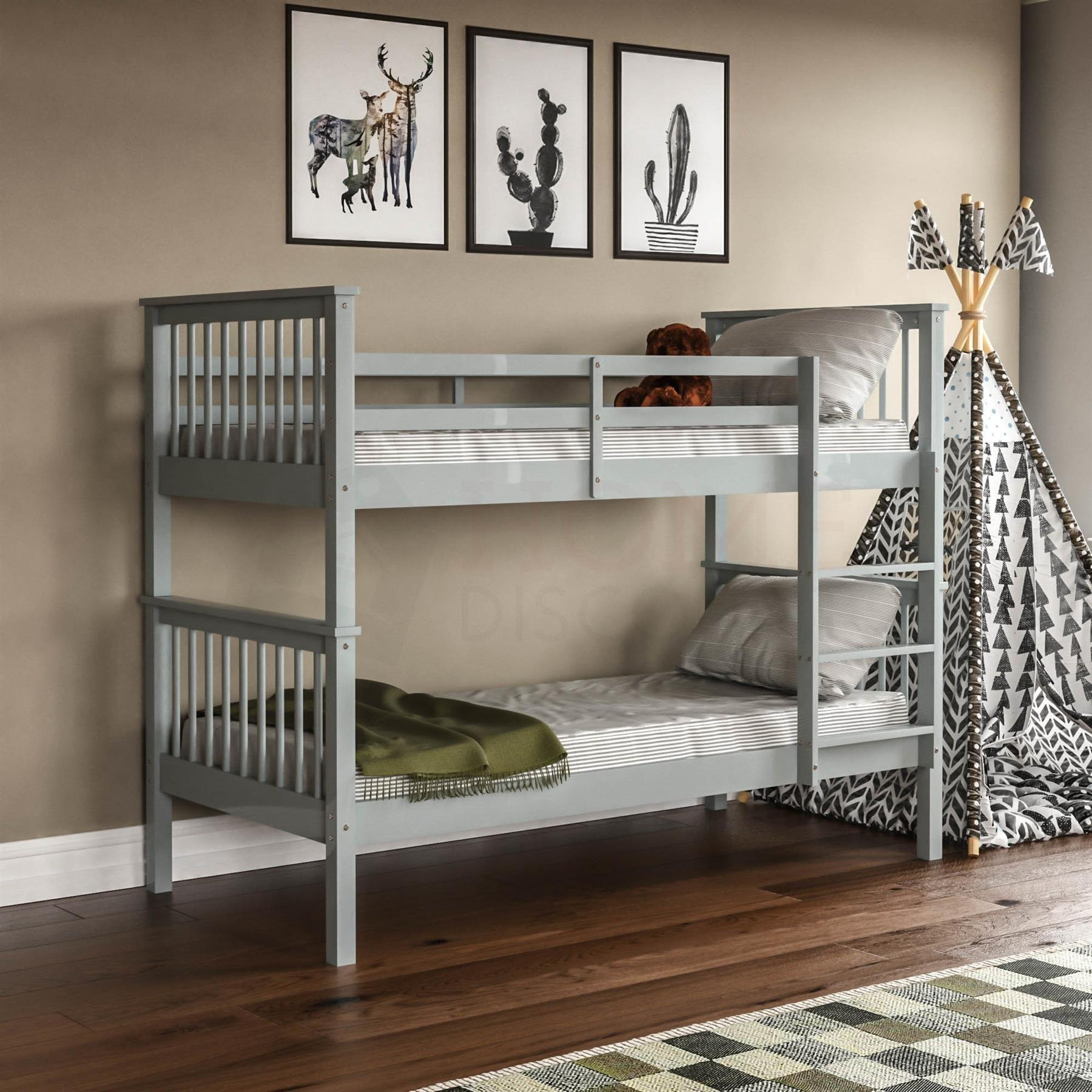 Vida Designs Milan Bunk Bed Frame Bedroom Furniture - image 1