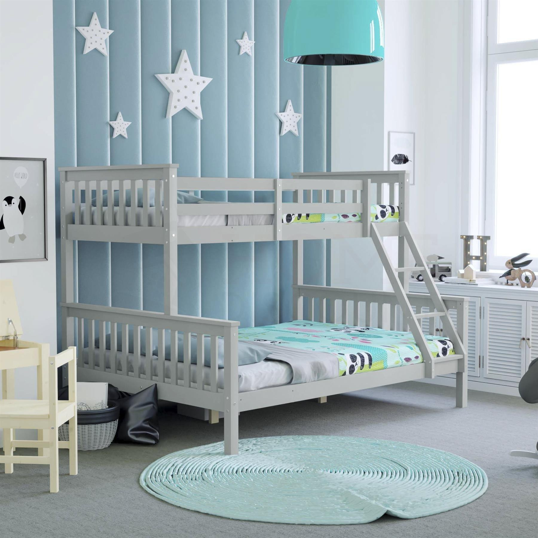 Vida Designs Milan Triple Sleeper Bunk Bed Frame Bedroom Furniture - image 1