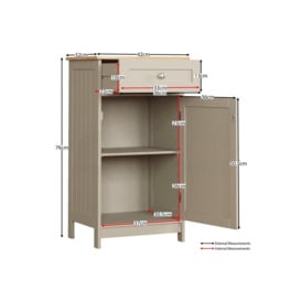 Bath Vida Priano 1 Door 1 Drawer Freestanding Cabinet Bathroom Storage - thumbnail 2