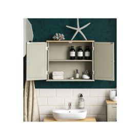 Bath Vida Priano 2 Door Mirrored Wall Mounted Cabinet With Shelves Bathroom Storage 470 x 570 x 180 mm - thumbnail 3
