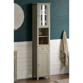 Bath Vida Priano Mirrored 2 Door 1 Drawer With Shelves Tall Cabinet Bathroom Storage 1900 x 400 x 300 mm - thumbnail 1