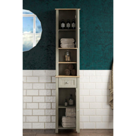 Bath Vida Priano Mirrored 2 Door 1 Drawer With Shelves Tall Cabinet Bathroom Storage 1900 x 400 x 300 mm - thumbnail 3