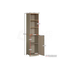 Bath Vida Priano 1 Door 2 Shelves Tall Cabinet Storage Bathroom Furniture 1600 x 400 x 380 mm - thumbnail 2
