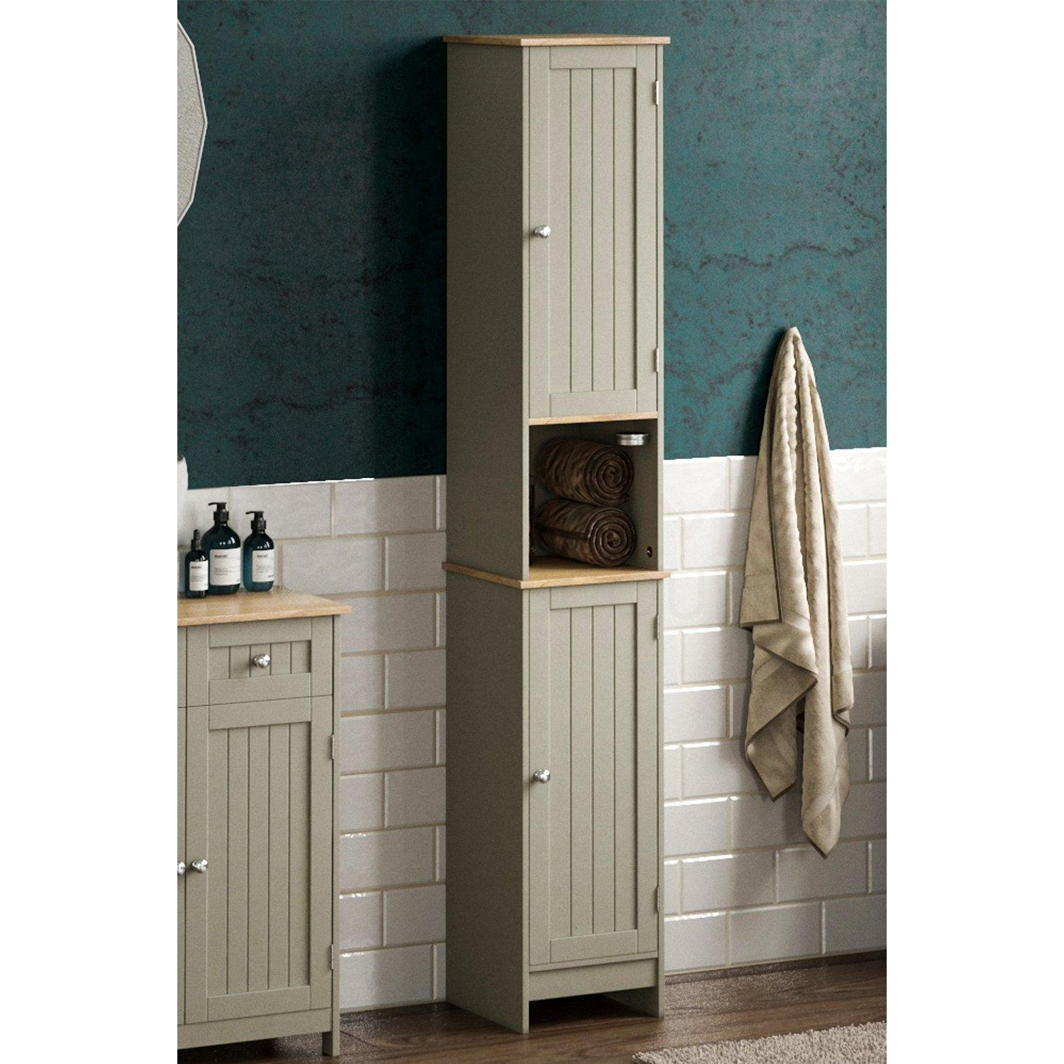 Bath Vida Priano 2 Door Tall Cabinet Cupboard Bathroom Storage 1700 x 320 x 300 mm - image 1