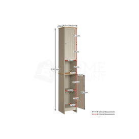 Bath Vida Priano 2 Door Tall Cabinet Cupboard Bathroom Storage 1700 x 320 x 300 mm - thumbnail 2