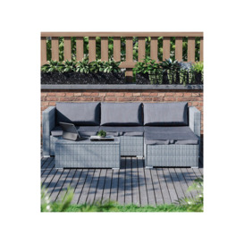 5 Pc Garden Vida Hampton 4 Seater Rattan Set Sofa Table Outdoor Garden Furniture - thumbnail 3