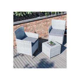Garden Vida Bali 2 Seater Rattan Set Square Table Arm Chairs Outdoor Garden Furniture - thumbnail 3
