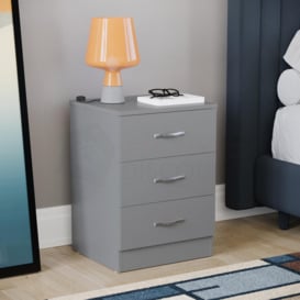 Vida Designs Riano 3 Drawer Bedside Cabinet Chest of Drawers Bedroom Furniture