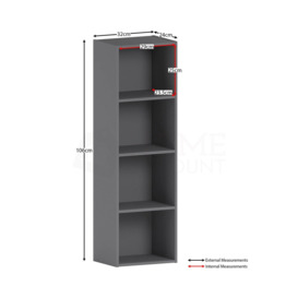 Vida Designs Oxford 4 Tier Cube Bookcase Storage 1060 x 320 x 240 mm - thumbnail 2