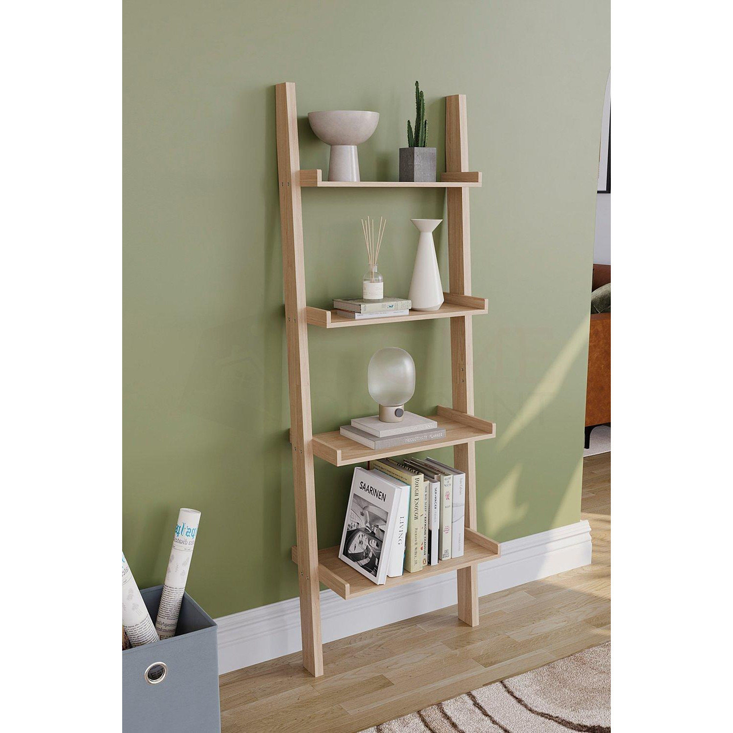 Vida Designs York 4 Tier Ladder Bookcase Storage 1540 x 560 x 290 mm - image 1