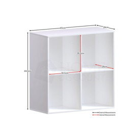 Vida Designs Durham 2x2 Cube Bookcase Storage Unit 645 x 650 x 290 mm - thumbnail 2