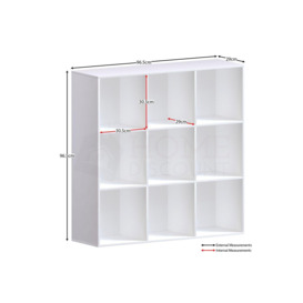 Vida Designs Durham 3x3 Cube Bookcase Storage Unit 965 x 965 x 290 mm - thumbnail 2