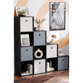Vida Designs Durham 10 Cube Staircase Bookcase Storage Unit 1280 x 1280 x 290 mm - thumbnail 1