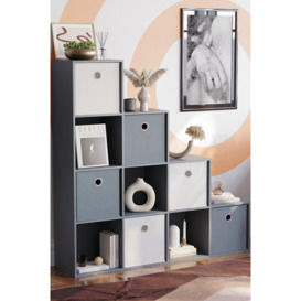 Vida Designs Durham 10 Cube Staircase Bookcase Storage Unit 1280 x 1280 x 290 mm - thumbnail 1