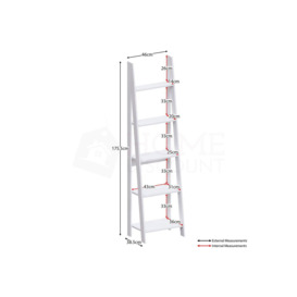 Vida Designs Bristol 5 Tier Step Ladder Bookcase Storage 1755 x 460 x 385 mm - thumbnail 2