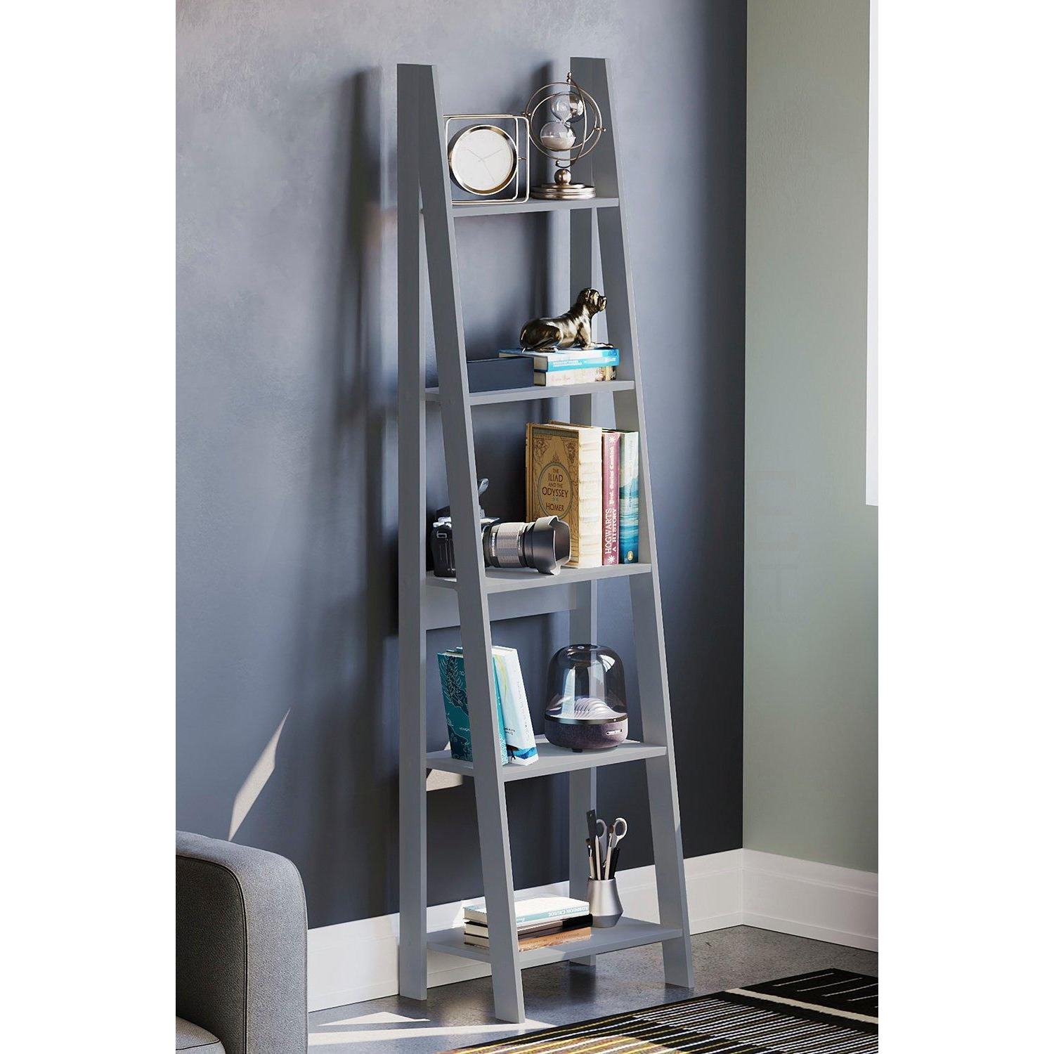 Vida Designs Bristol 5 Tier Step Ladder Bookcase Storage 1755 x 460 x 385 mm - image 1