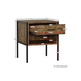 Vida Designs Brooklyn 1 Drawer Bedside Cabinet Chest Of Drawers Storage Bedroom Furniture - thumbnail 2