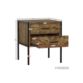 Vida Designs Brooklyn 2 Drawer Bedside Cabinet Chest Of Drawers Storage Bedroom Furniture - thumbnail 2