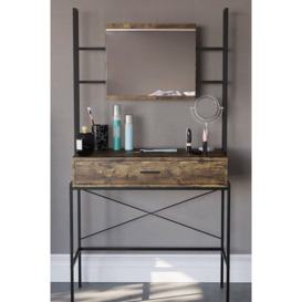 Vida Designs Brooklyn 1 Drawer Dressing Table with Built-in Mirror Storage - thumbnail 3