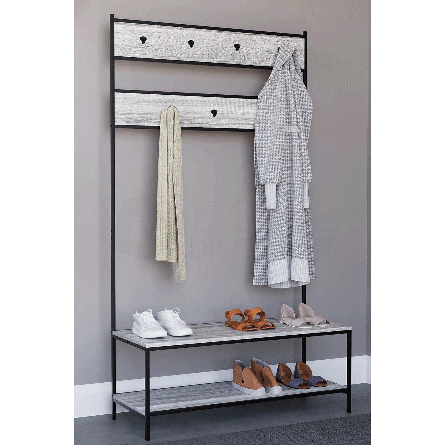 Vida Designs Brooklyn Hallway Unit Hanging Clothes Rack Stand with Storage Shelves - image 1