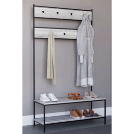 Vida Designs Brooklyn Hallway Unit Hanging Clothes Rack Stand with Storage Shelves