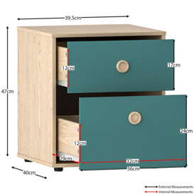 Junior Vida Neptune 3 Piece Bedroom Set Storage Furniture (Desk, Drawer Chest, Wardrobe) - thumbnail 2