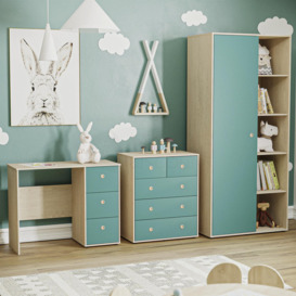 Junior Vida Neptune 3 Piece Bedroom Set Storage Furniture (Desk, Drawer Chest, Wardrobe)