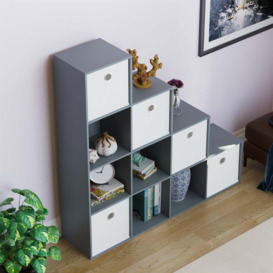 Vida Designs Durham 10 Cube Bookcase Storage Unit & Cube Storage Basket Set of 5 - thumbnail 3