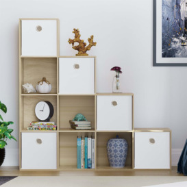 Vida Designs Durham 10 Cube Bookcase Storage Unit & Cube Storage Basket Set of 5 - thumbnail 2