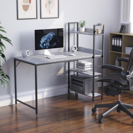 Vida Designs Brooklyn Large Computer Desk with 3 Shelves Office Study Gaming Table - thumbnail 1