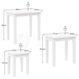 Vida Designs Yorkshire Nest of 3 Tables Set Of 3 Storage Living Room Coffee Side Tables - thumbnail 2