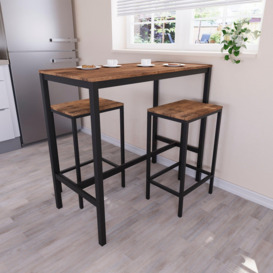 Vida Designs Roslyn 2 Seater Bar Table Set Stools Kitchen Dining Furniture Set Of 2 - thumbnail 1