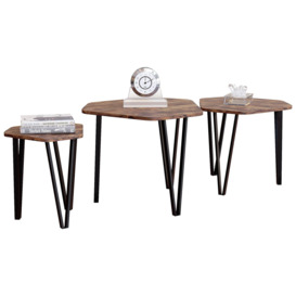 Vida Designs Brooklyn Nest of 3 Tables Set Of 3 MDF Living Room Coffee Side Table Furniture - thumbnail 3