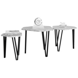Vida Designs Brooklyn Nest of 3 Tables Set Of 3 MDF Living Room Coffee Side Table Furniture - thumbnail 3