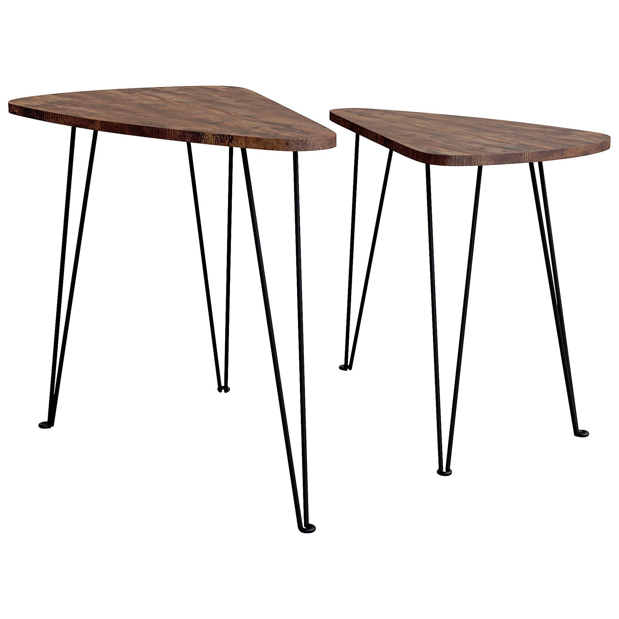 Vida Designs Brooklyn Nest of 2 Oval Tables Set Of 2 MDF Living Room Coffee Side Table Furniture - image 1
